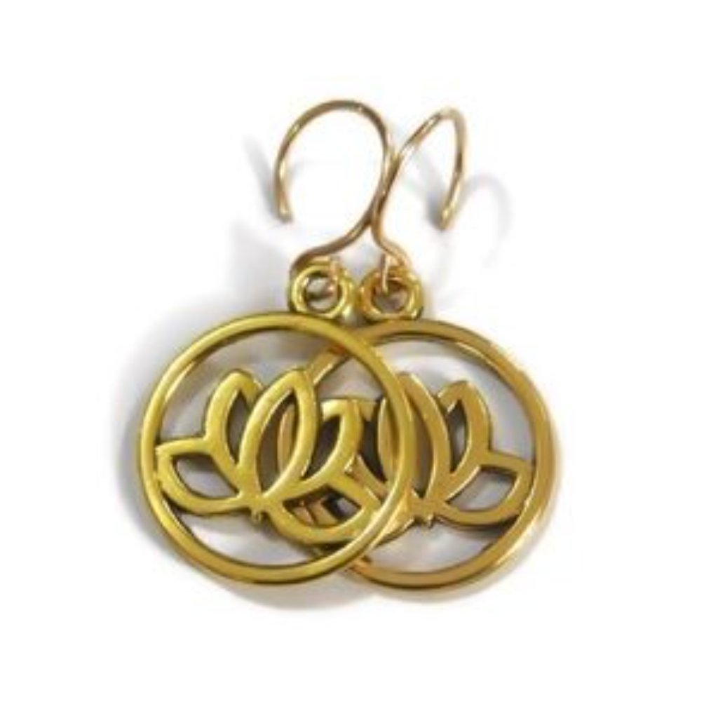 14k Gold Filled Lotus Flower Earrings
